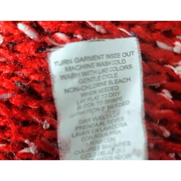 Sweater Women's M Long Sleeve Cowl Cable Red Black Stretchy Knit Soft Athleisure - Picture 8 of 12